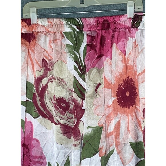 Womens Wide Leg Pants 26/28 Floral Flowy Boho Festival Indie Artsy Hippie Resort - Picture 9 of 10